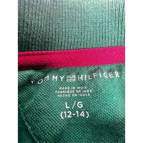 Tommy Hilfiger Girls Green Polo Floral Print Cotton Blend Size L (12-14) - Picture 2 of 8